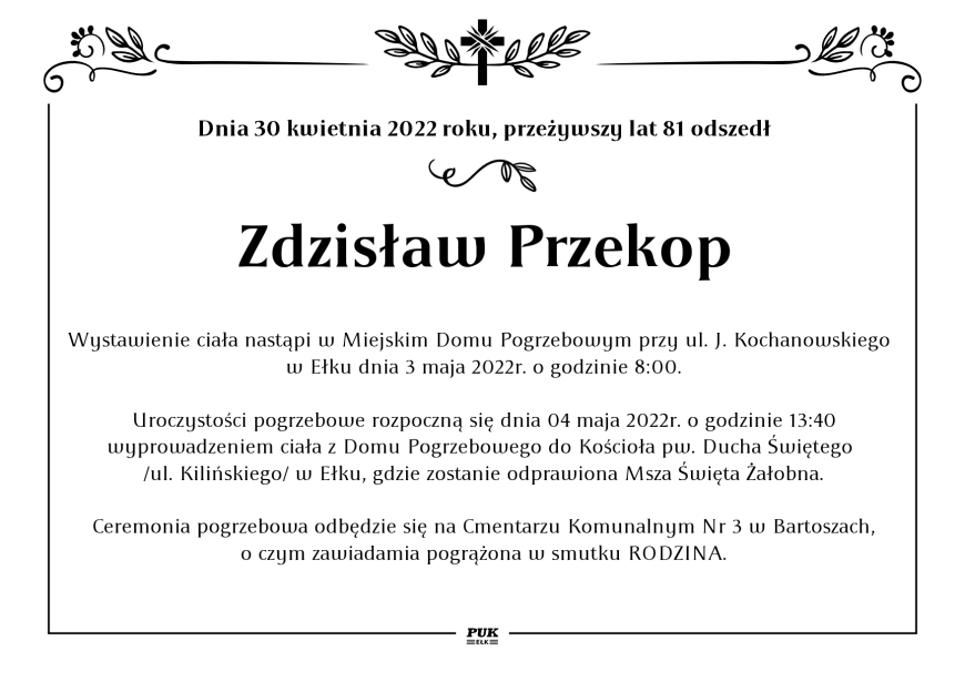 Zdzisław Przekop - nekrolog